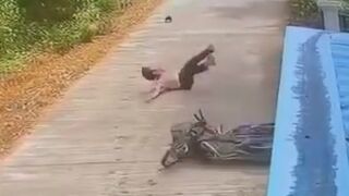 Motorcyclist Loses Control, Life On The Road In Thailand