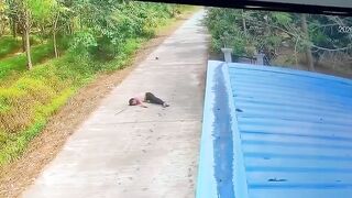 Motorcyclist Loses Control, Life On The Road In Thailand