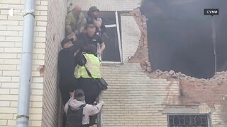 Russian drone attacks on civilian infrastructure in Sumy (subtitles)