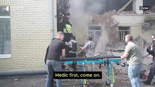 Russian drone attacks on civilian infrastructure in Sumy (subtitles)