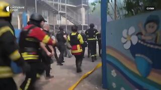 Russian drone attacks on civilian infrastructure in Sumy (subtitles)