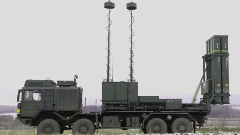 German Iris-T air defense destroyed.