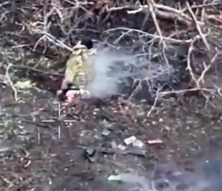 Orc torn in half by FPV drone attack