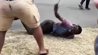 Carjacker Flogged By Group Of Taxi Drivers