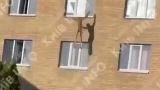 Drunk Ukrainian fell from 5th floor