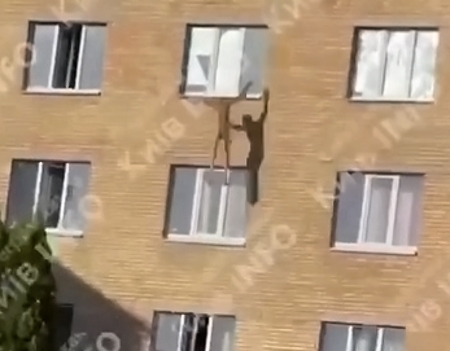 Drunk Ukrainian fell from 5th floor
