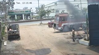 Thinner Bottle Explodes Killing Worker at Kadapa Scrap Shop
