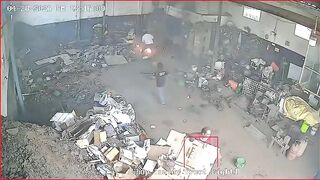 Thinner Bottle Explodes Killing Worker at Kadapa Scrap Shop