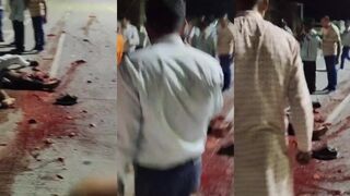 Man splattered on pavement