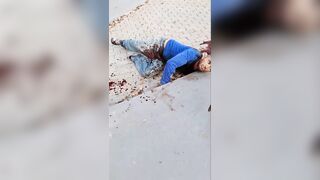 man in terrible agony after shots