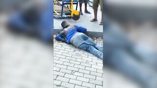 man in terrible agony after shots