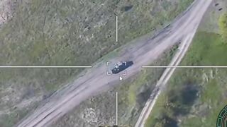 Lancet destroys Ukrainian supply van.