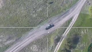 Lancet destroys Ukrainian supply van.