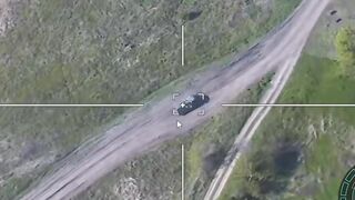 Lancet destroys Ukrainian supply van.