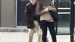 In Turkey, an elderly man masturbated directly behind a girl's back