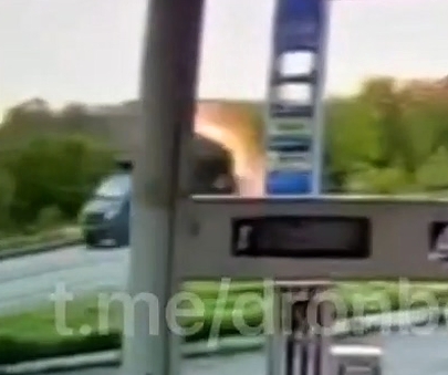 UA drone in Russia destroys RU logistics vehicle