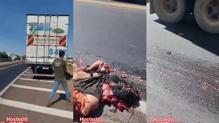 Woman crushed on highway