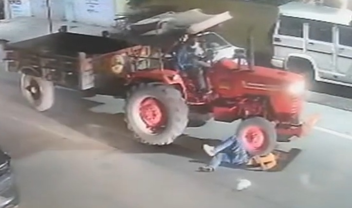 Tragic Accident: Man Killed by Tractor While Crossing Road Near Shraddha Lawn