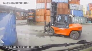 Classic, forklift accident