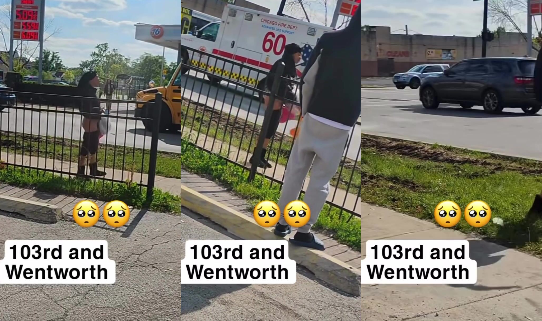 Smoker on the strip with her ass and pussy out