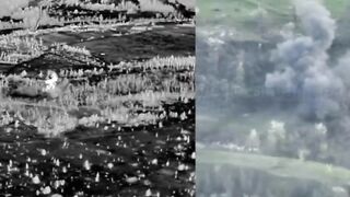 Footage of the destruction of a group of South American mercenaries