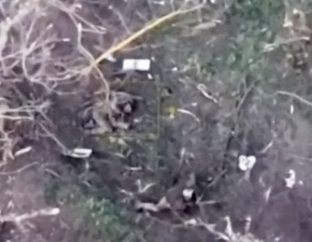 Footage of the destruction of a group of South American mercenaries