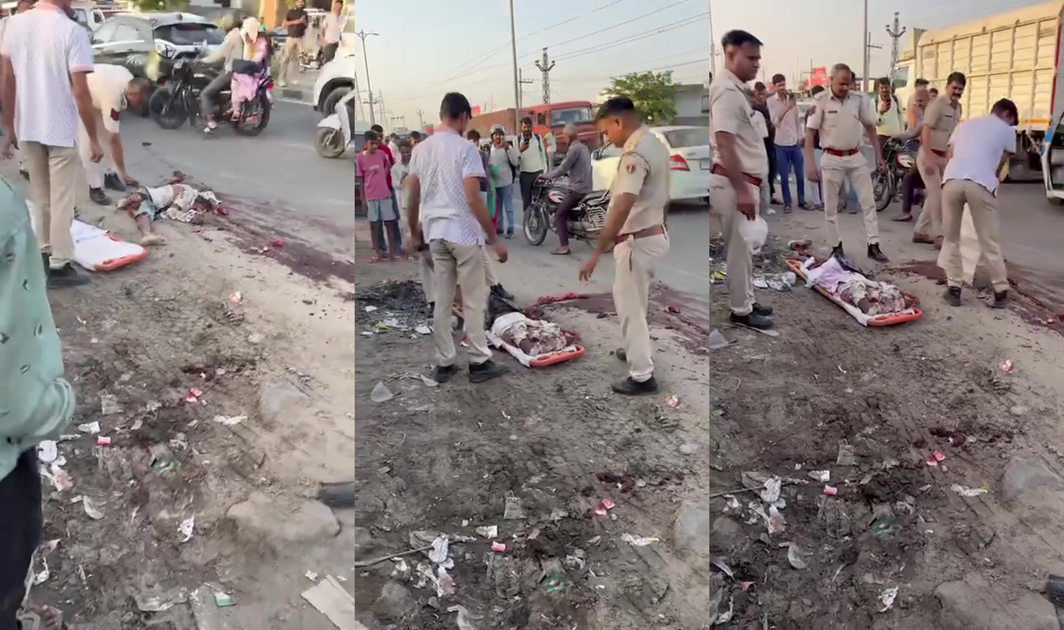 Run over by truck and left unrecognizable