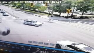 Motorcyclist Seriously Injured After Crash Leaves Bike Dangling From Traffic Light