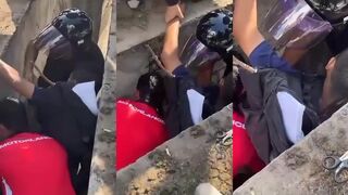 Impailed by metal rod when driver loses control into ditch