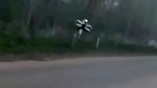 A drone directly hit a Ukrainian soldier