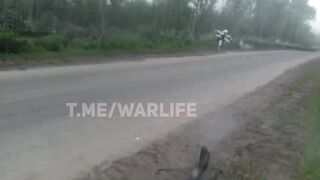 A drone directly hit a Ukrainian soldier