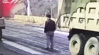 Classic: crushed by truck