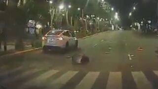 Biker Runs Red Light Dies After Crashing Into Tesla