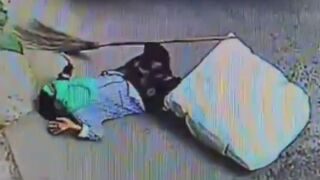 Street Cleaner Injured As A Heavy Parcel Falls From A Bus
