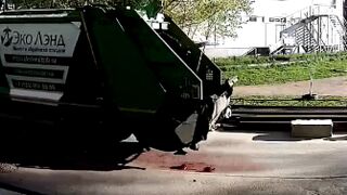 Old Woman Crushed By Reversing Garbage Truck {Clean}