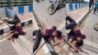 Motorcyclist dies when he hits curb