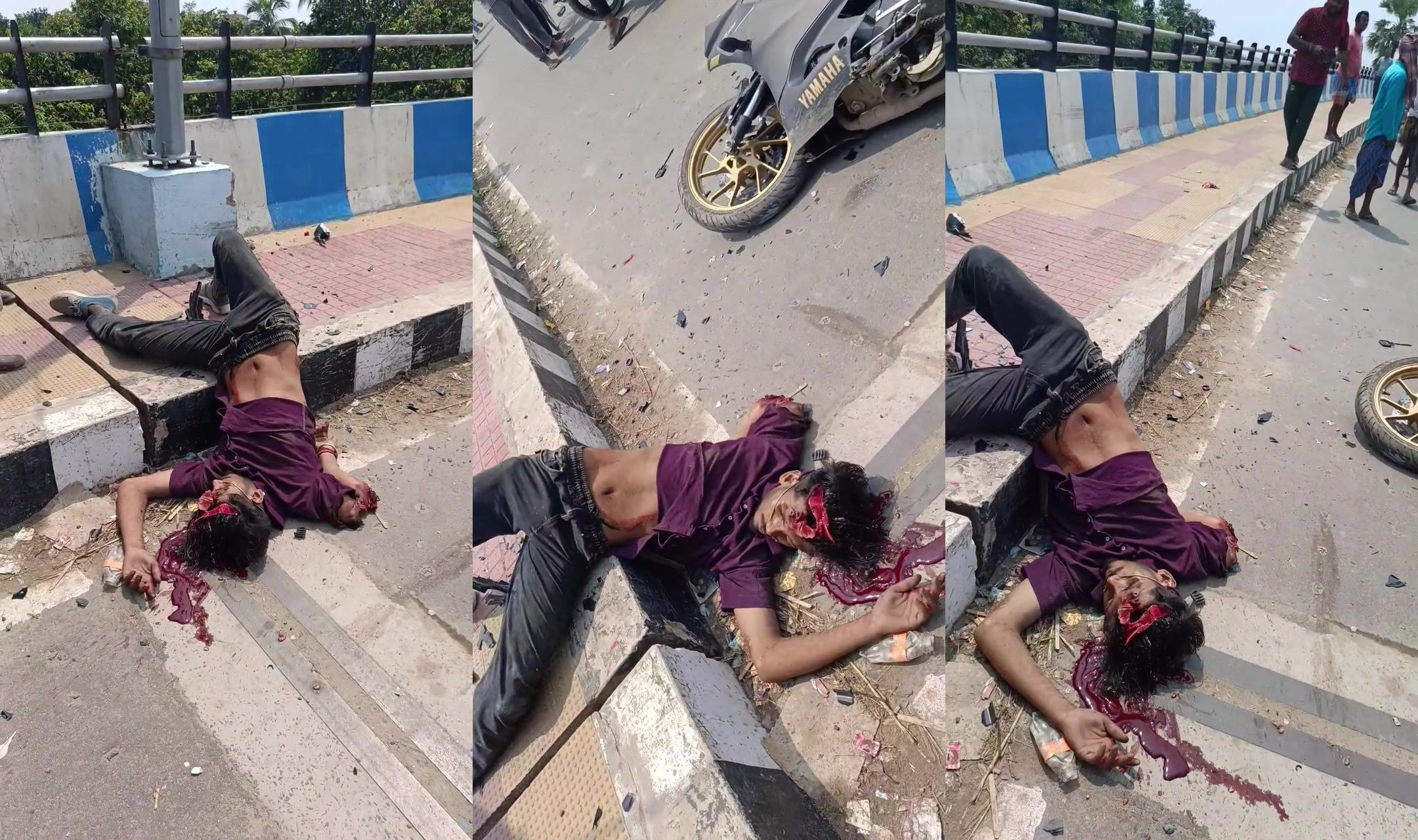 Motorcyclist dies when he hits curb