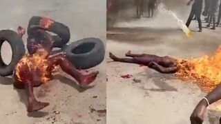 Two Alleged Kidnappers Lynched and Burned Alive by Angry Mob