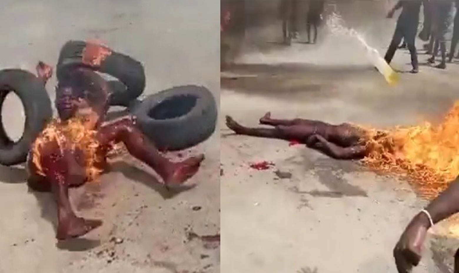 Two Alleged Kidnappers Lynched and Burned Alive by Angry Mob