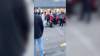 Motorcycle Thief Caught And Beaten In Front of Police