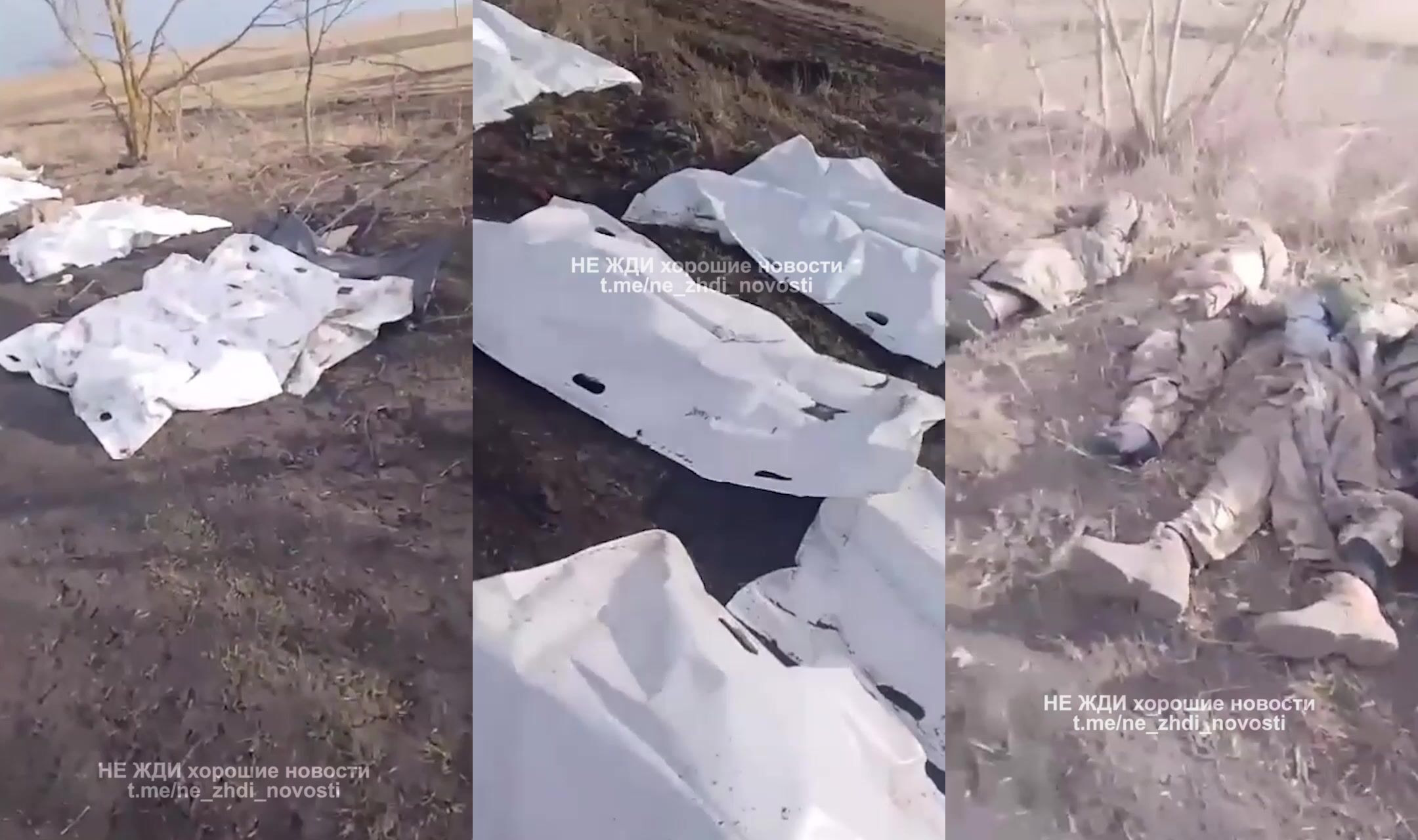 Russians show mountains of corpses of their comrades