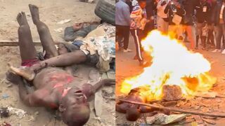 Bloodthirsty Crowd Tortures & Burns Two Suspected Thieves to Death in Horrific Lynchi