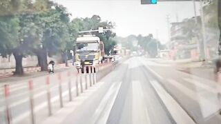 Man Crossing The Road In Front Of The truck Gets Crushed To Death