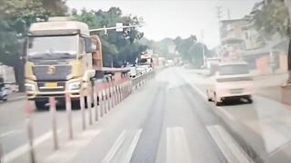 Man Crossing The Road In Front Of The truck Gets Crushed To Death