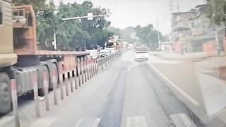 Man Crossing The Road In Front Of The truck Gets Crushed To Death