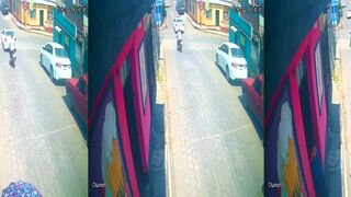 San Cristóbal's 'Right of Weight' Rule: Motorcyclist Follows Traffic Laws, Truck Foll