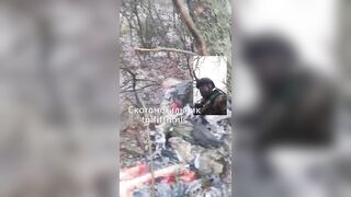 Ukrat films his friend after a zombie attack.