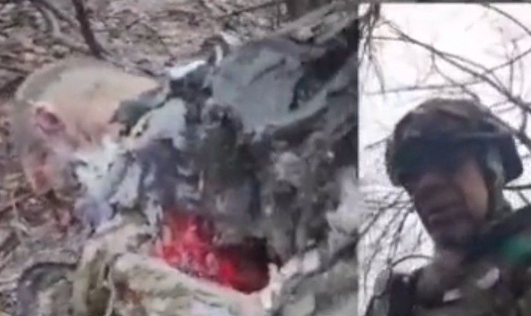 Ukrat films his friend after a zombie attack.