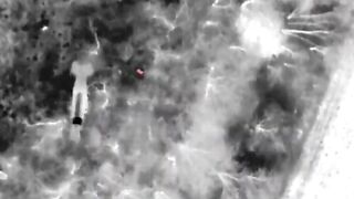 Drone saves Ukrat from a wild Corgi.
