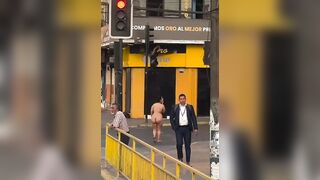 Wierd Chick Walks Fully Naked In Public
